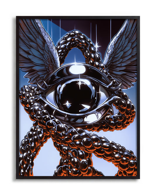 Eye - no background framed - black