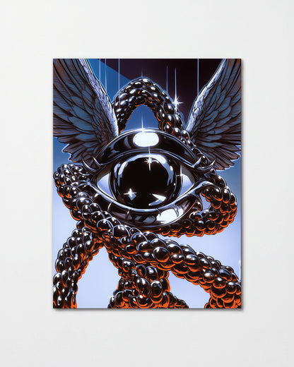 Eye retro illustration art print, unframed
