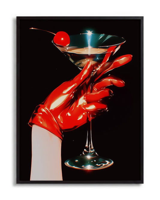 Martini - no background framed - black