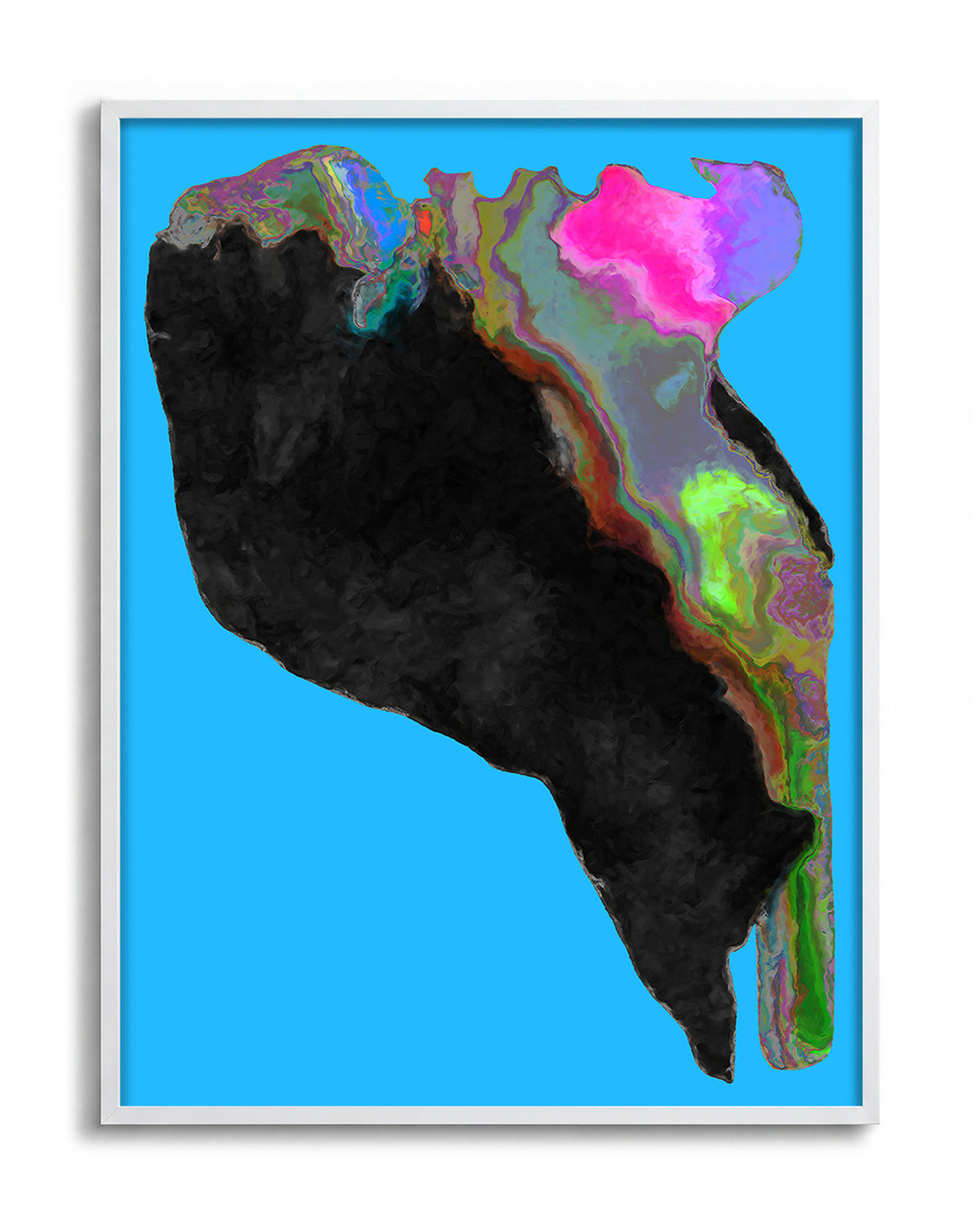 Bright as a stone - no background framed - white