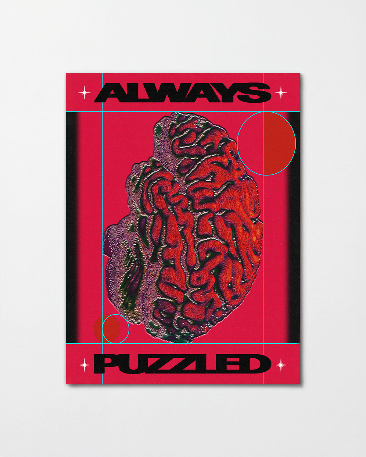 Always puzzled retro cartoon poster, unframed