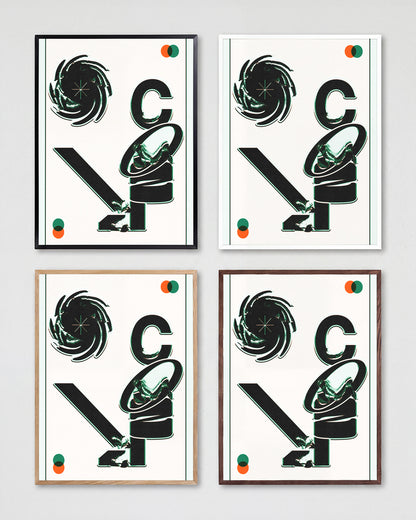 Cozy minimalist typography poster shown in all frame colours