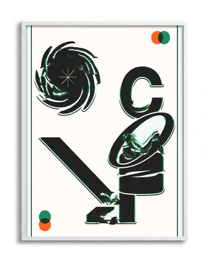 Cozy minimalist typography poster in a white frame