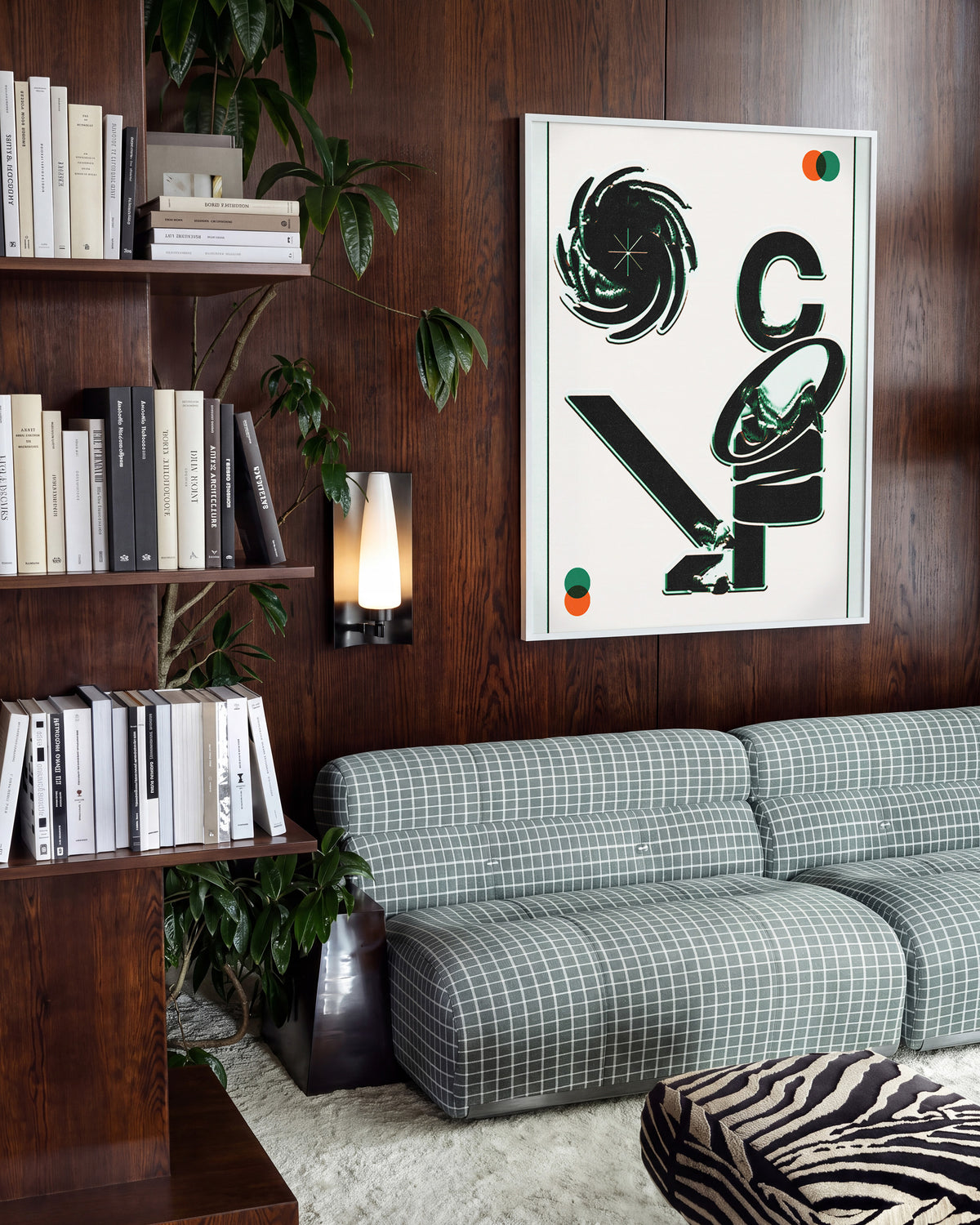 Cozy minimalist typography poster in a white frame on a wall