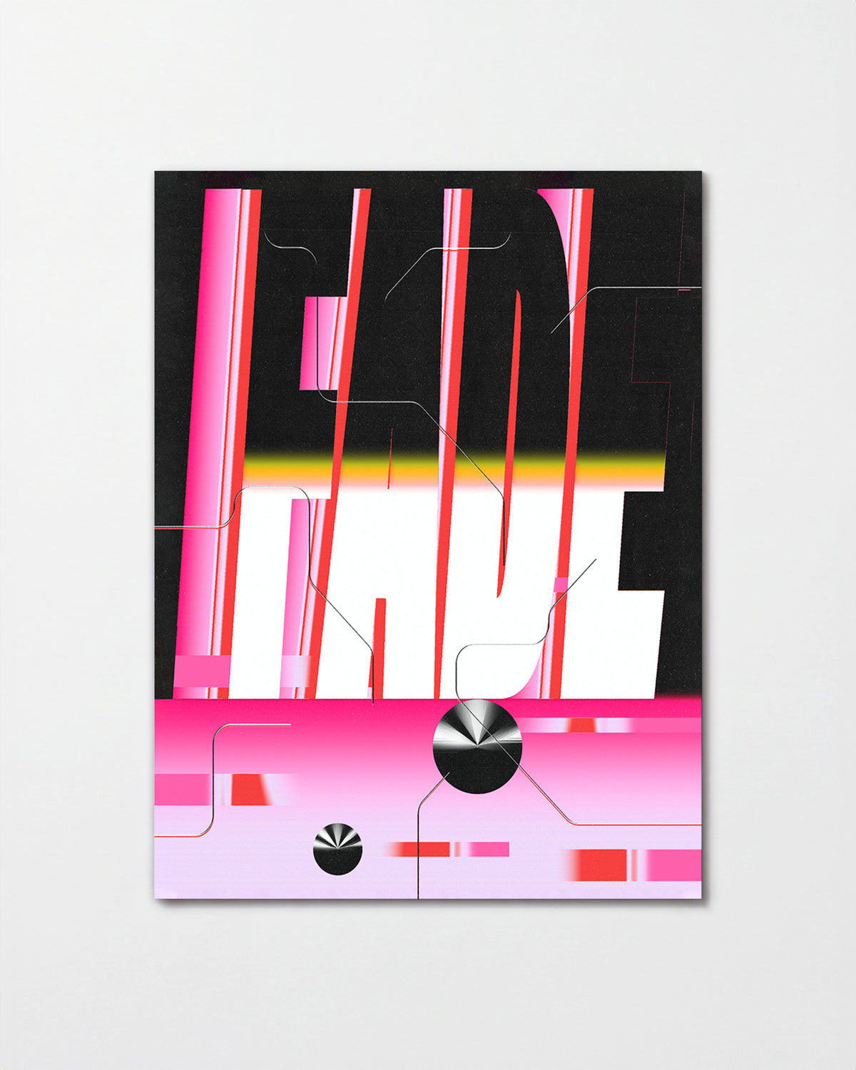 Fade retro typography poster, unframed