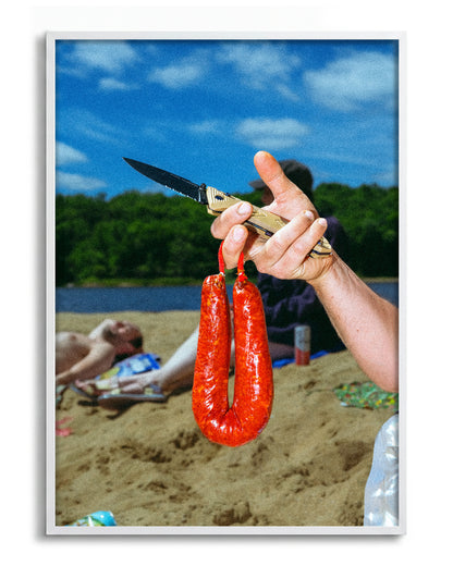 Chorizo - no background framed - white