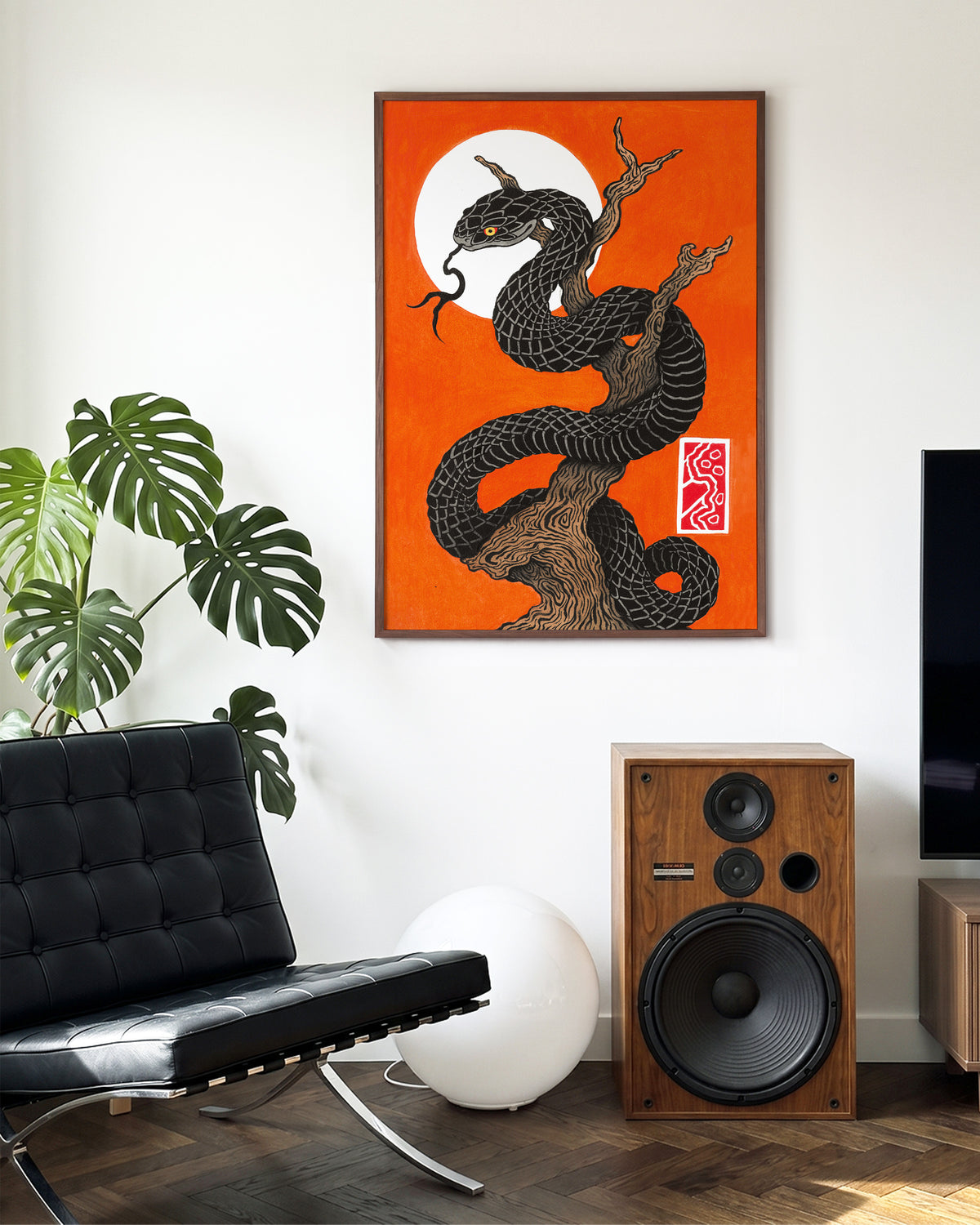 Snake tree - room context walnut