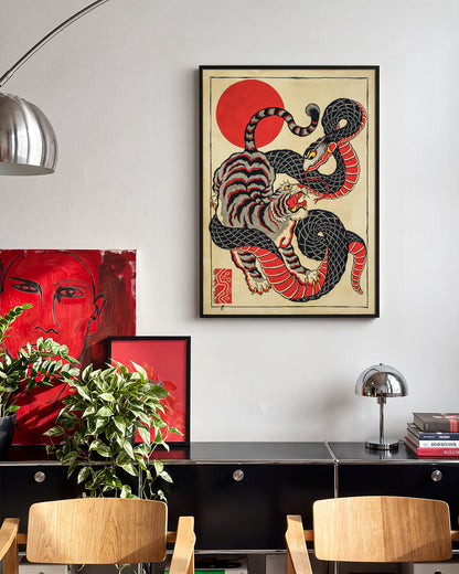 Snake and tiger - room context black