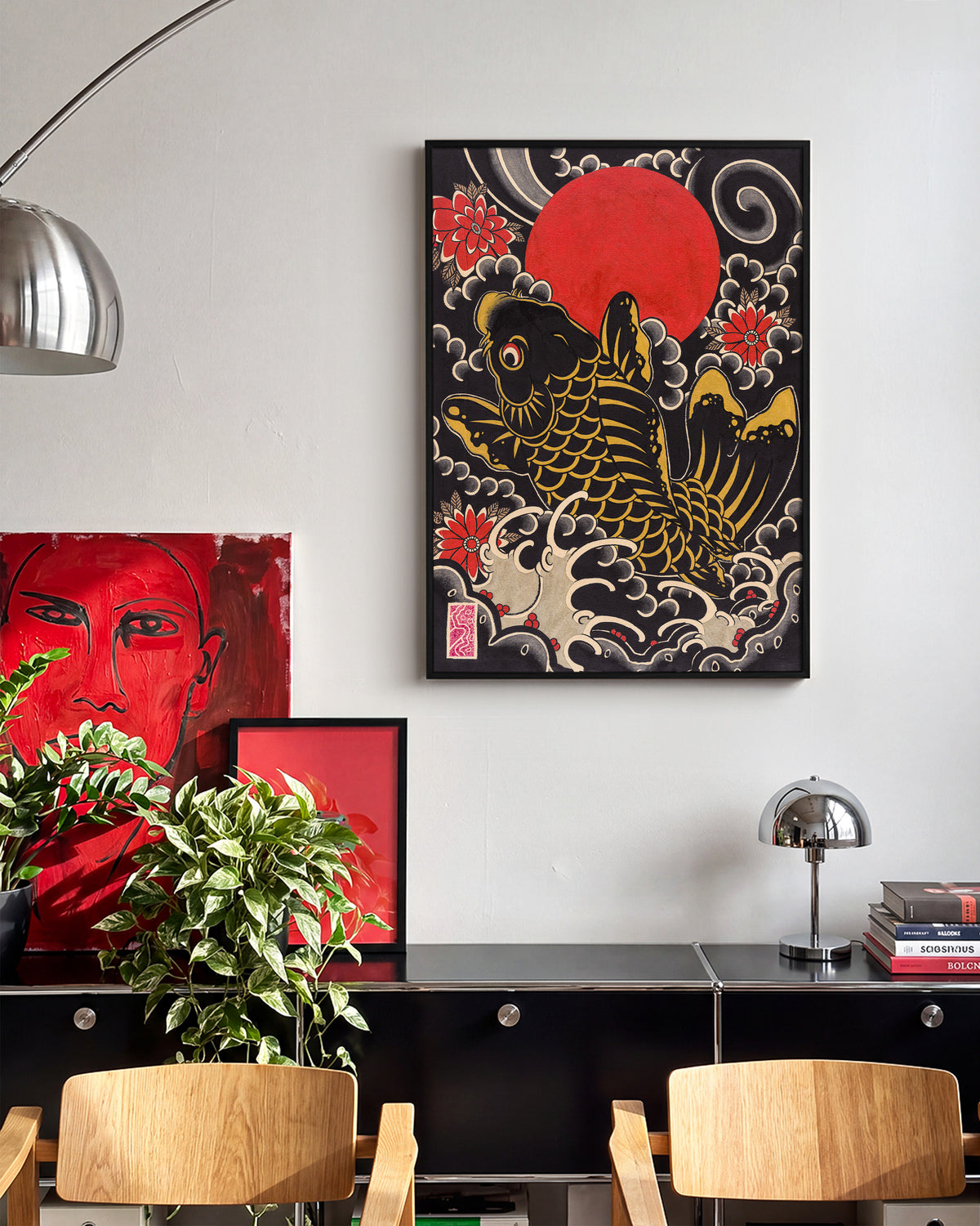 Koi and Kiku - room context black