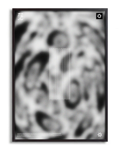 Brain - no background framed - black