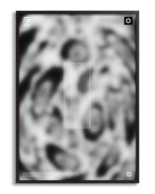 Brain - no background framed - black