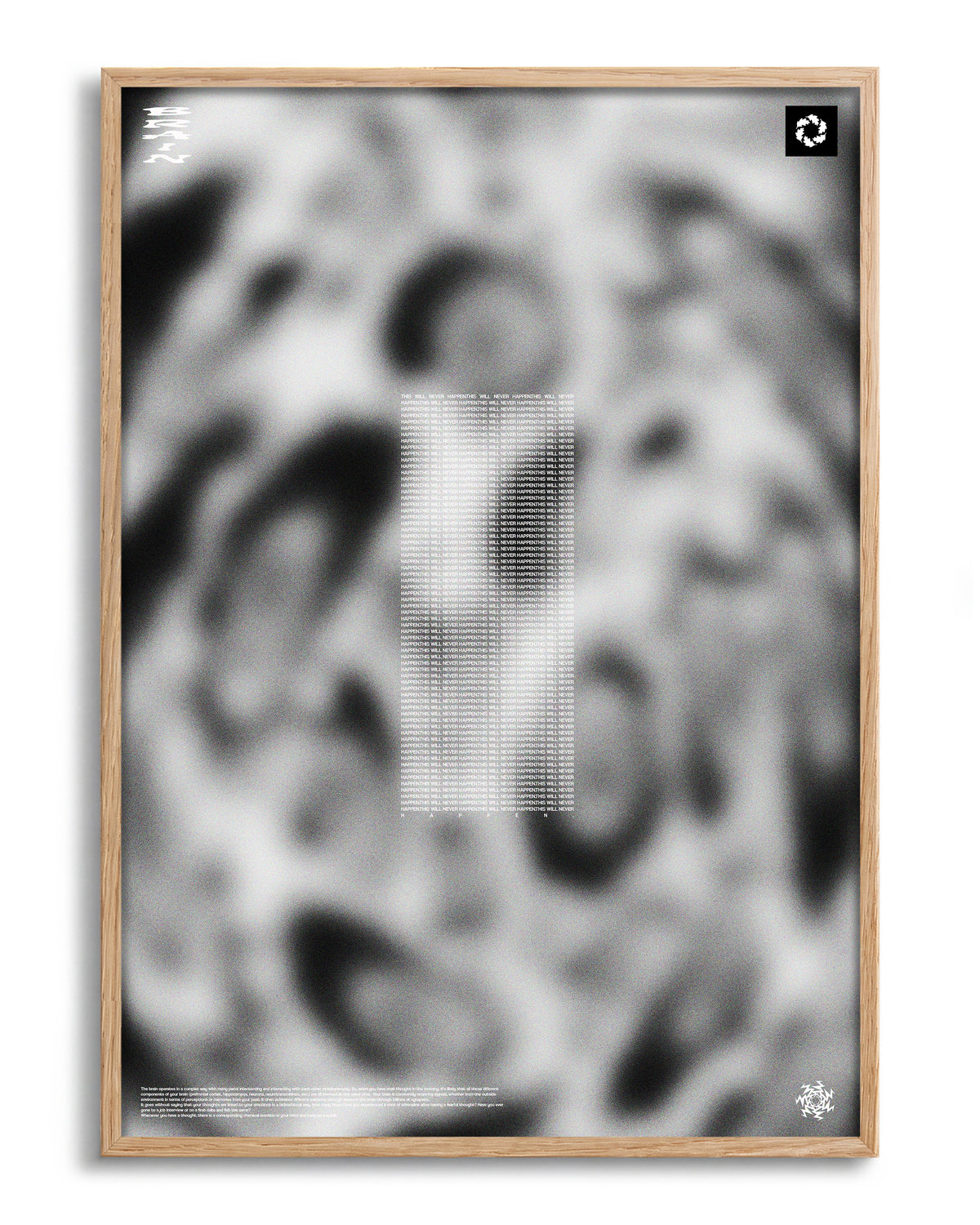 Brain - no background framed - oak