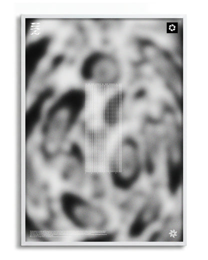 Brain - no background framed - white