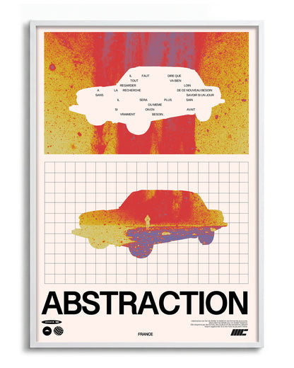Abstraction retro graphic design print in a white frame