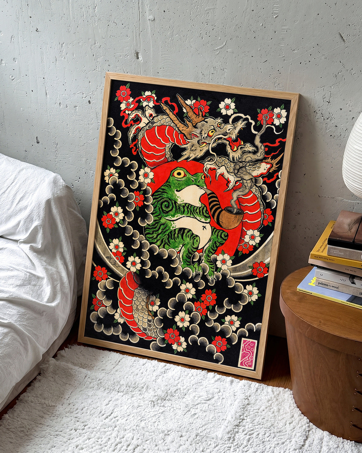 Dragon, Frog & Sakura - room context oak