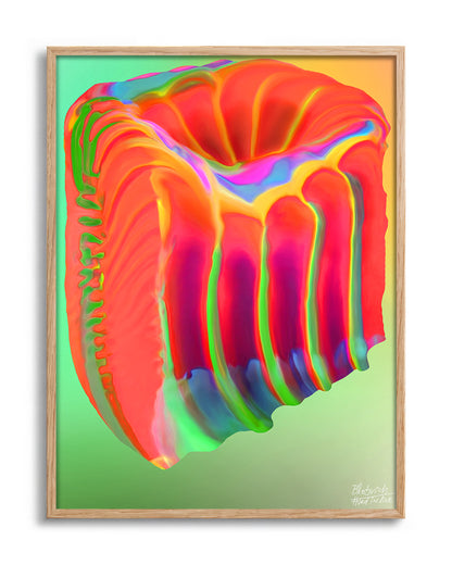 Blobvich - no background framed - oak