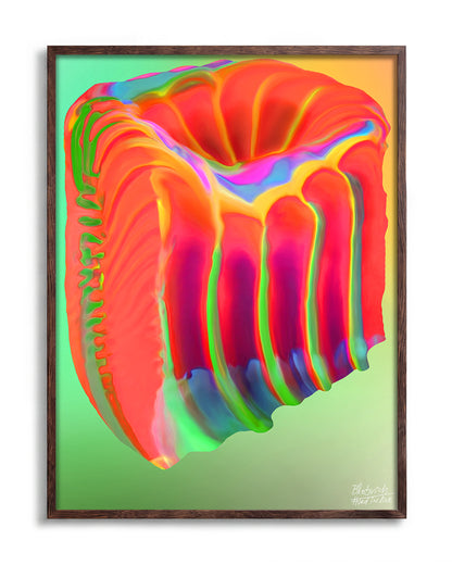 Blobvich - no background framed - walnut