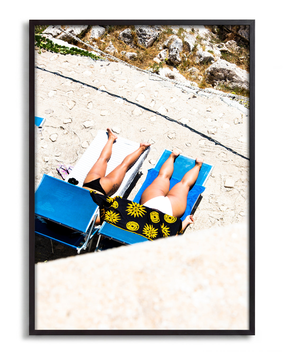 Beach day - no background framed - black