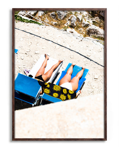Beach day - no background framed - walnut