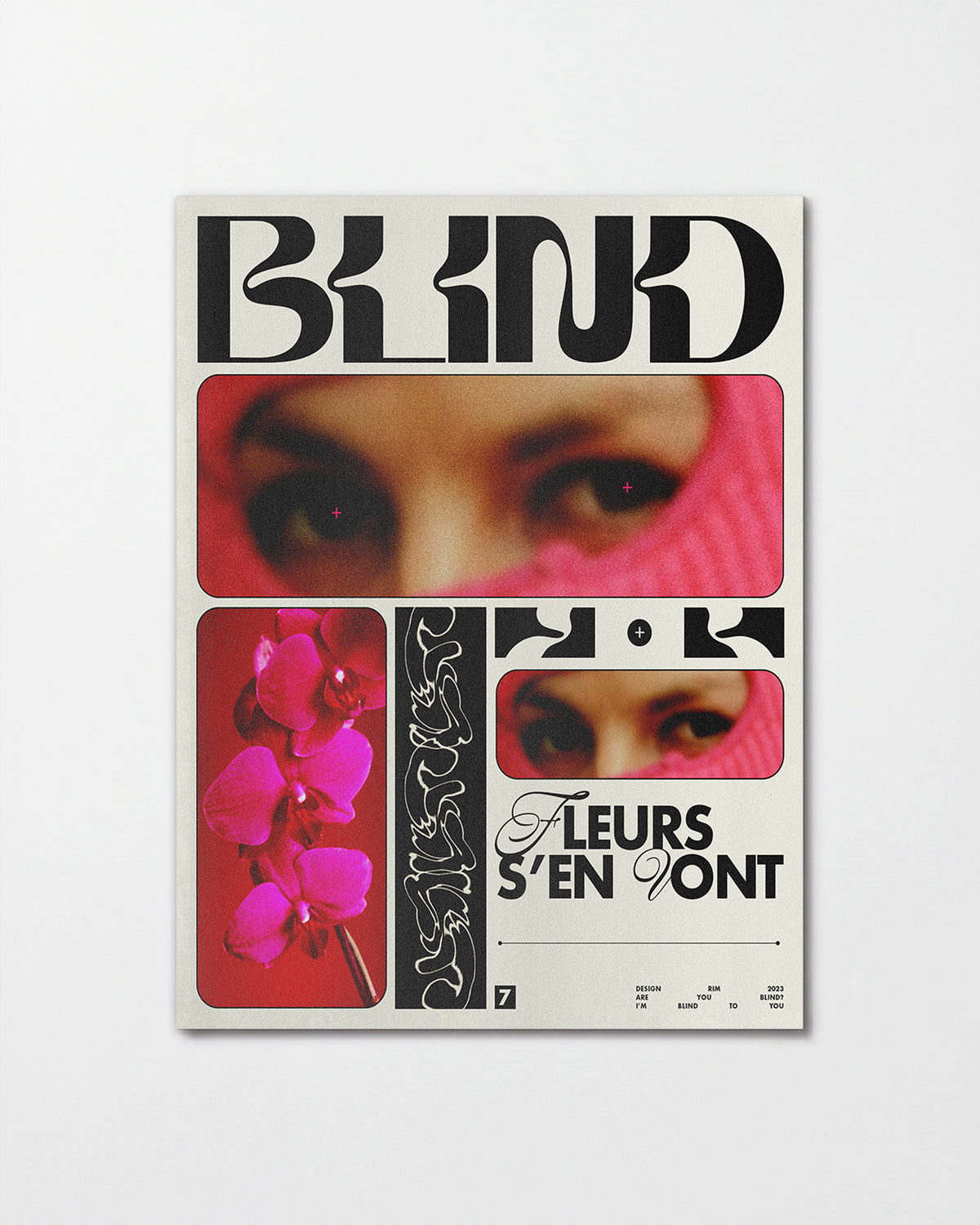 Blind typography graphic print, unframed