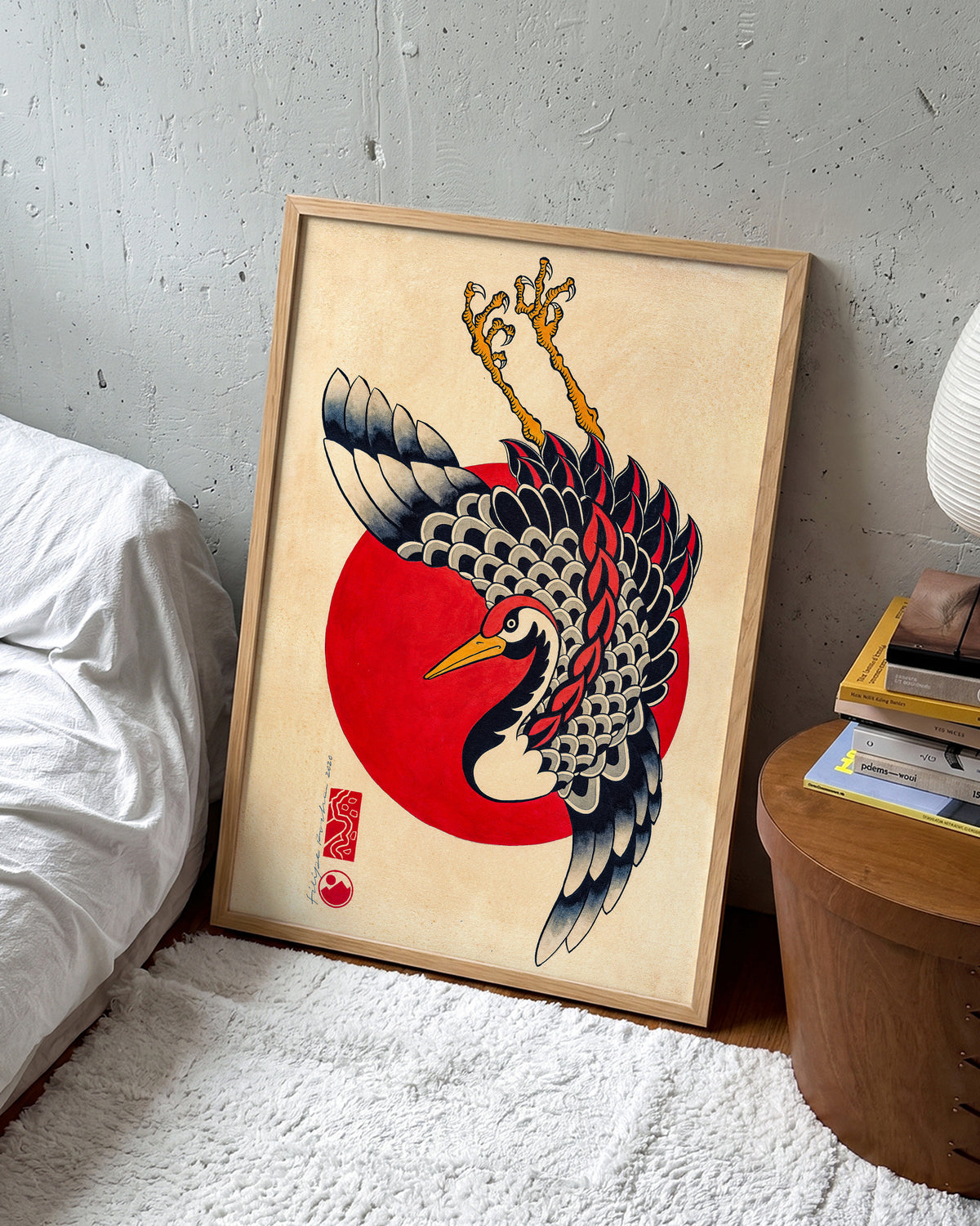 Tsuru & Red Moon - room context oak