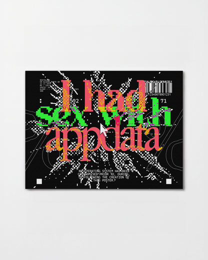 Appdata maximalist typography print, unframed