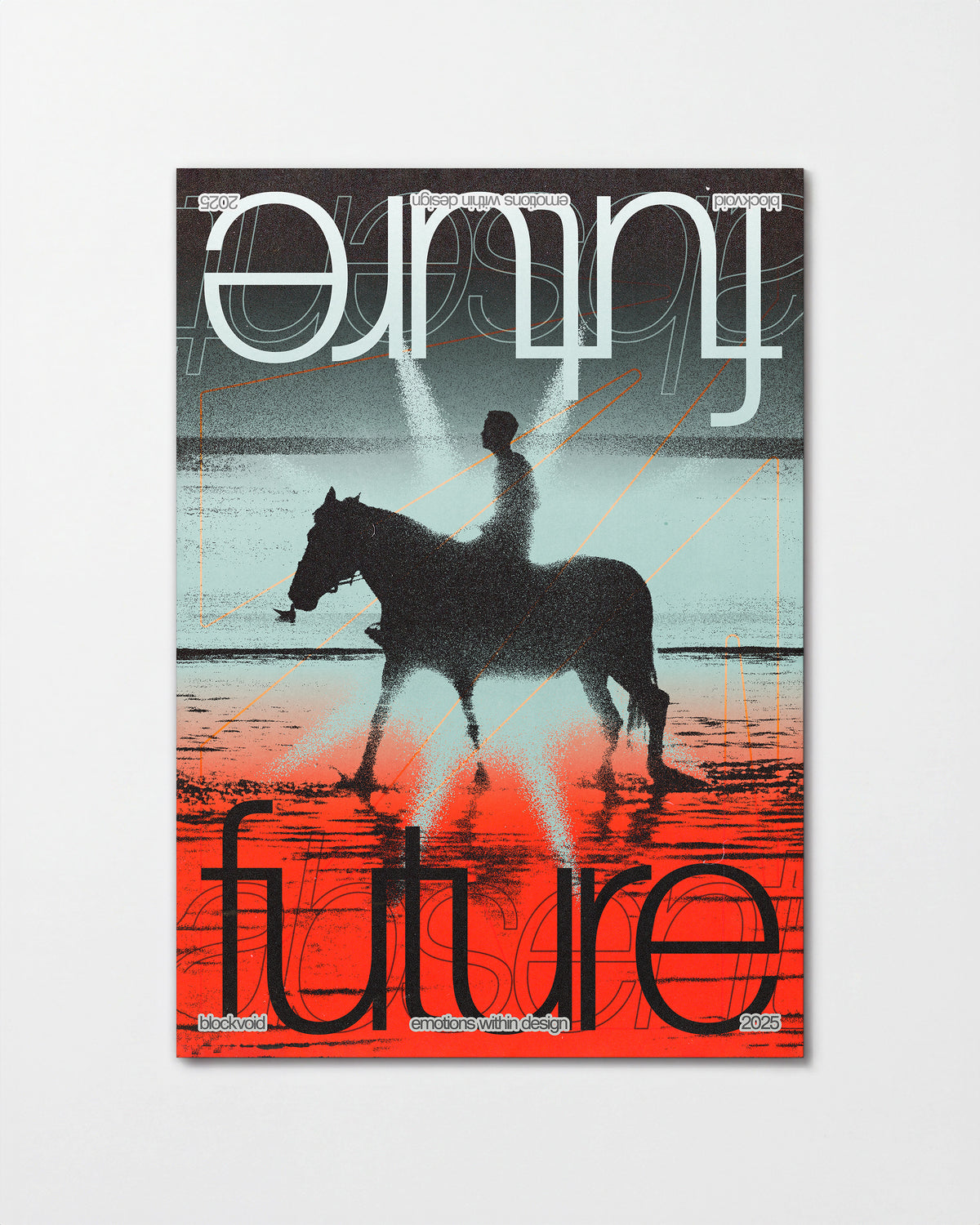 Future abstract typography poster, unframed
