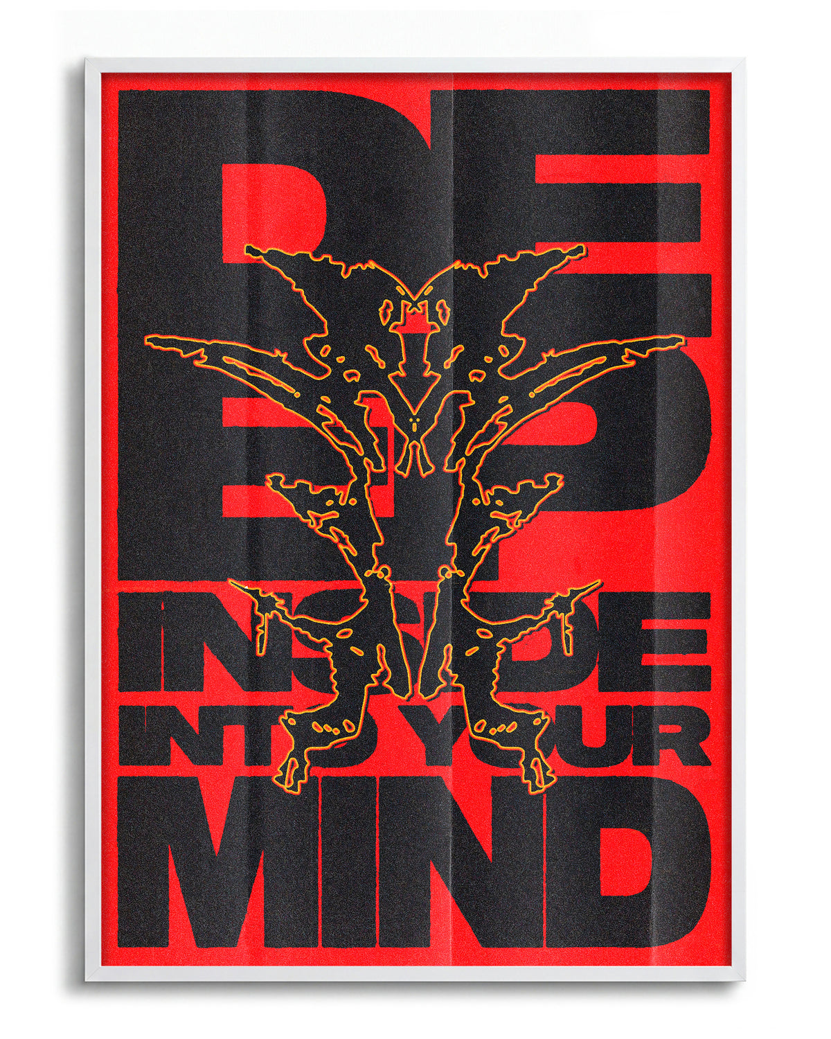 Deep typography quote poster in a white frame