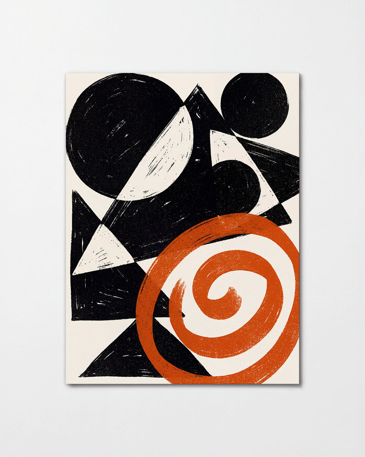 Ember Spiral abstract spiral art print, unframed