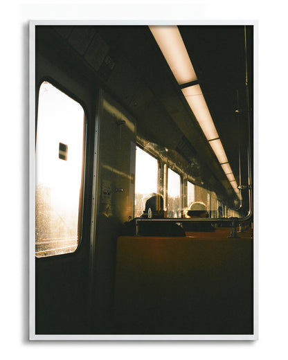 Atumum Light autumn city photography print in a white frame