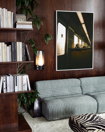 Atumum Light autumn city photography print in a white frame on a wall
