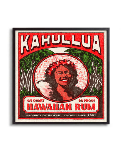 Kahullua Rum - no background framed - black