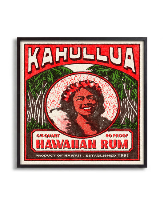 Kahullua Rum - no background framed - black