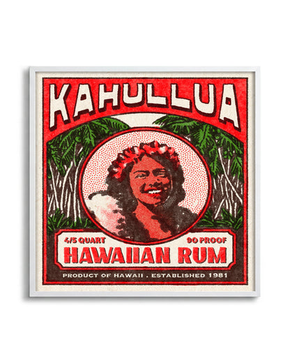 Kahullua Rum - no background framed - white