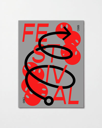 Festival Jerome Bizien typography print, unframed