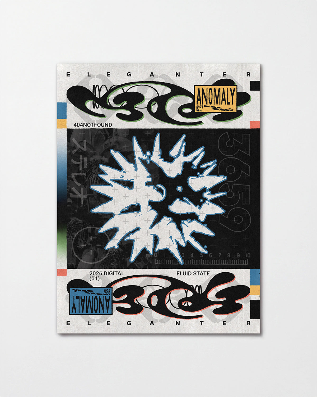 Anomaly abstract geometric typography print, unframed