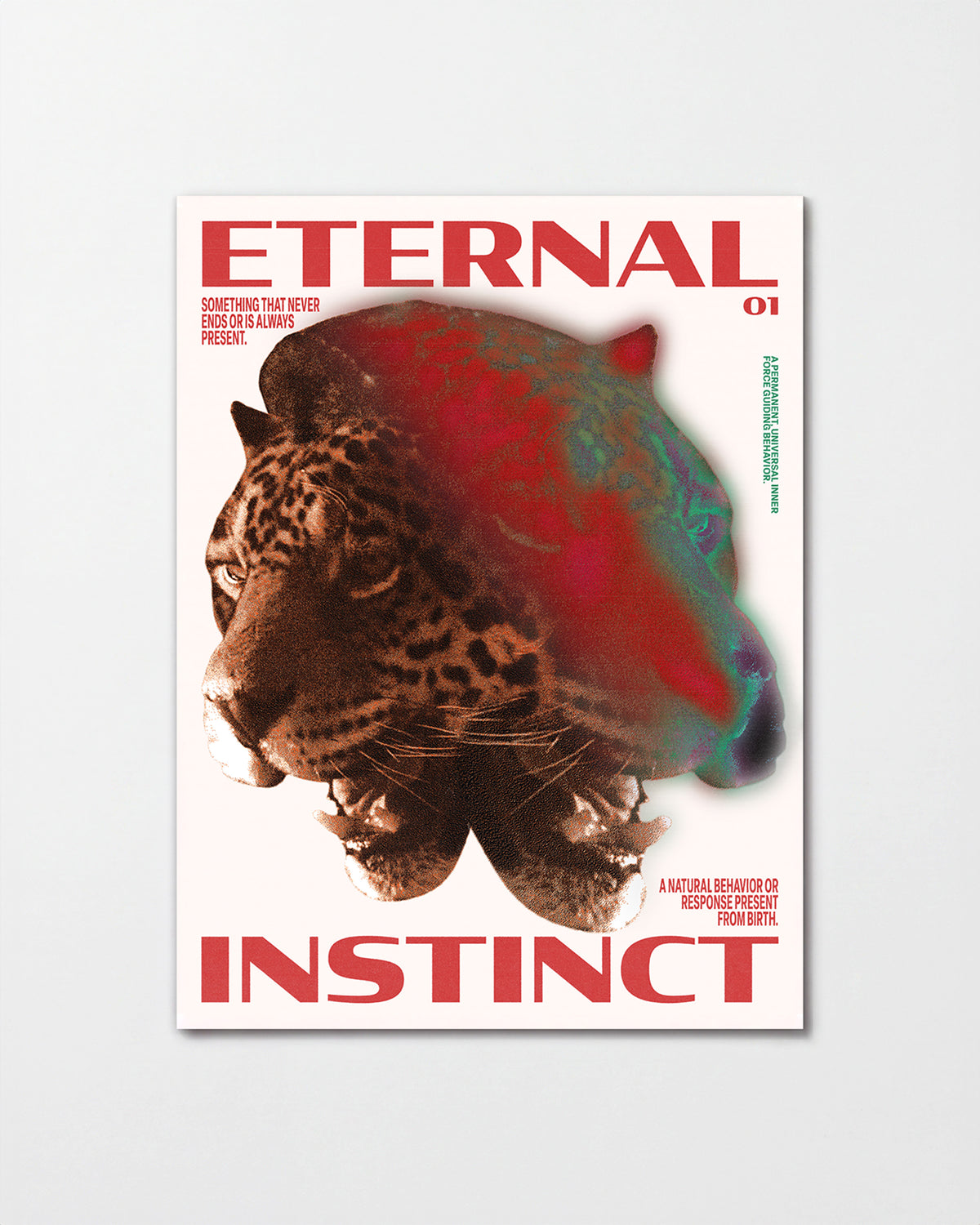 Eternal Instinct 01 graphic animal art print, unframed