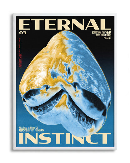 Eternal Instinct 03 graphic animal art print in a white frame