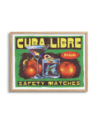 Cuba Libre - no background framed - oak