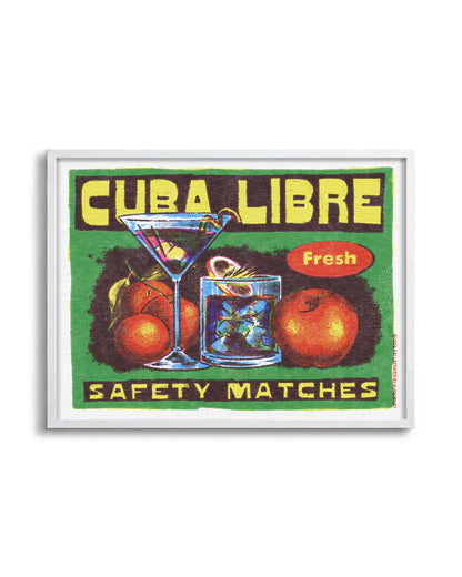 Cuba Libre - no background framed - white