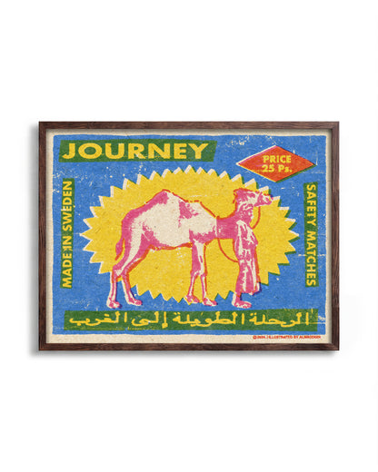Camel matches - no background framed - walnut