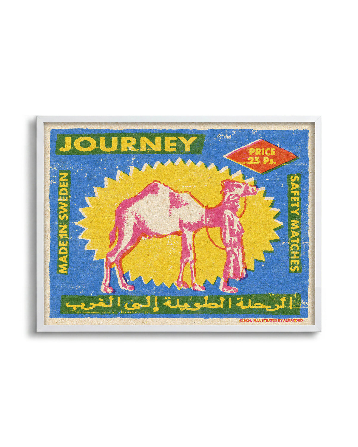 Camel matches - no background framed - white