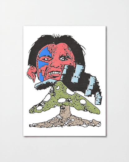 Bless obsessed psychedelic abstract art print, unframed