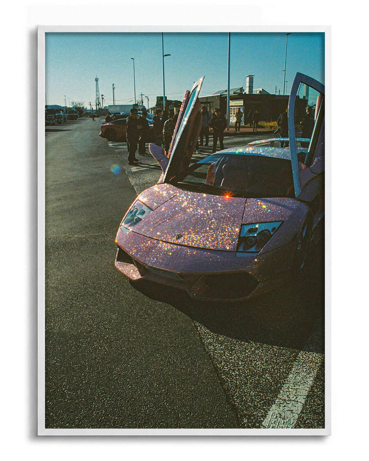 Lambo Daze Lamborghini car photography print in a white frame