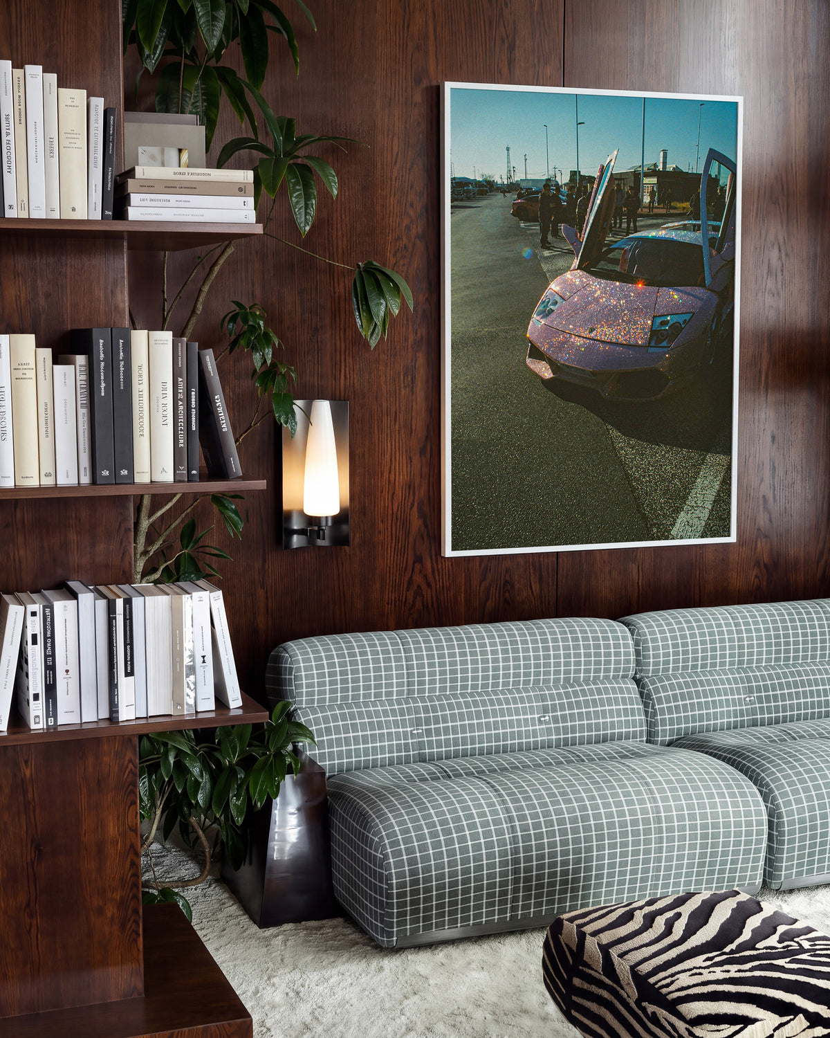 Lambo Daze Lamborghini car photography print in a white frame on a wall