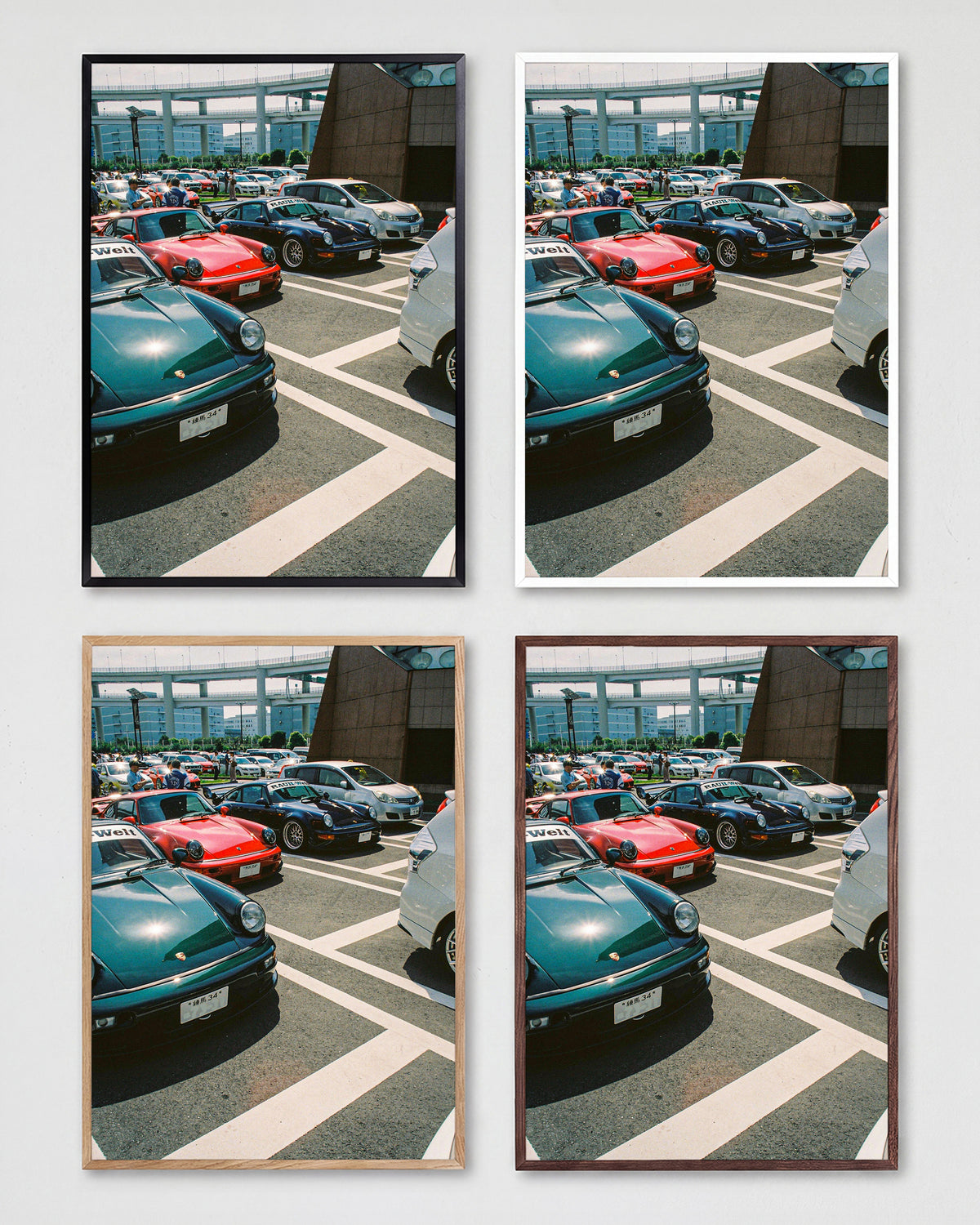 Andreezy 6 JDM street car photography print shown in all frame colours