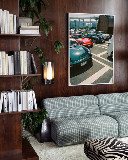 Andreezy 6 JDM street car photography print in a white frame on a wall