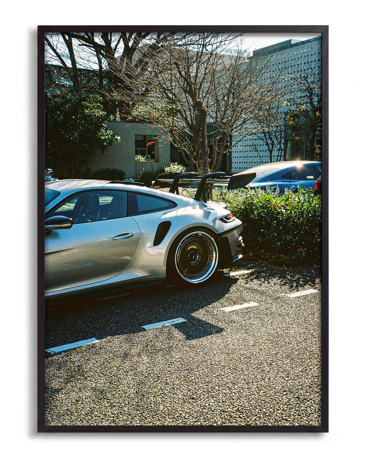 Andreezy 17 minimalist car photography print in a black frame