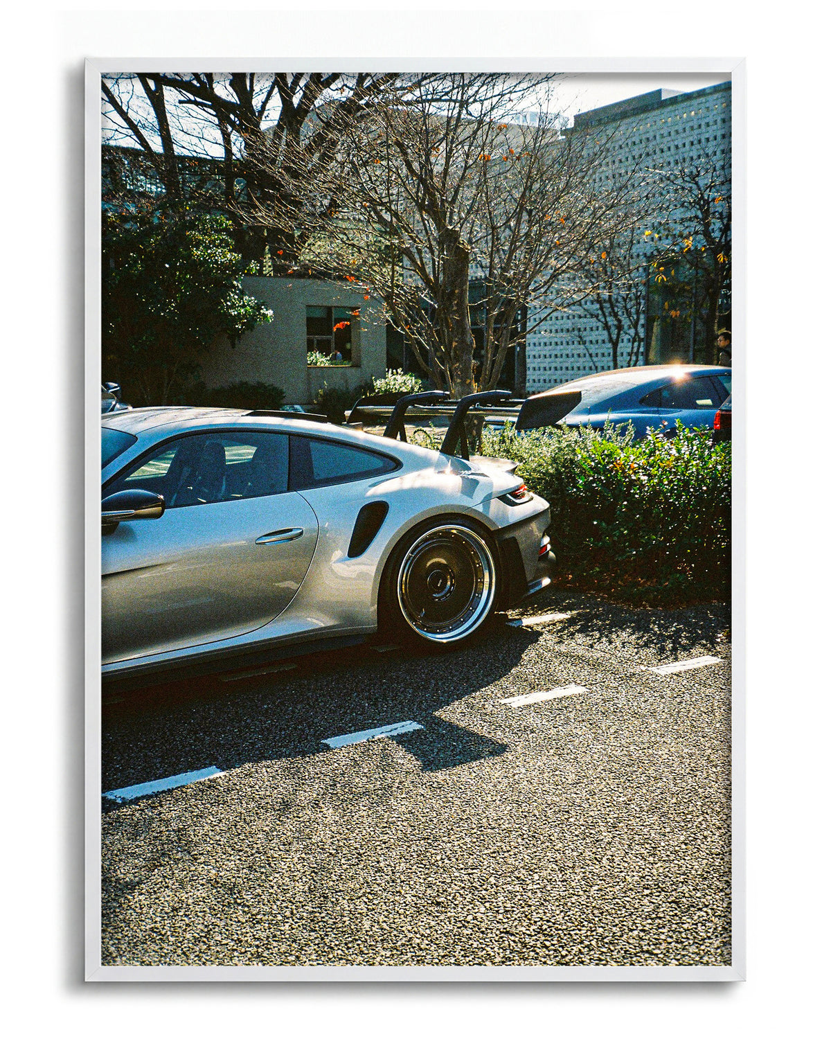 Andreezy 17 minimalist car photography print in a white frame