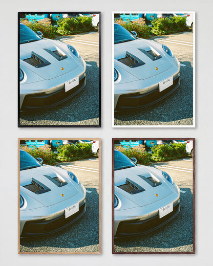 Andreezy 19 minimalist JDM car photography print shown in all frame colours